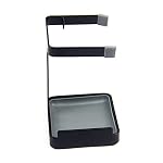 Pot Lid & Utensil Organizer, Foldable Drill - Free Japanese Iron Desktop Rack, Black & White (Black) - Image 2