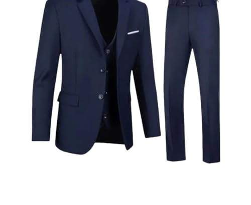 Men 3-Piece Wedding Groom Suit Slim Fit Blazer Vest Pants Business Formal Party Outfit2
