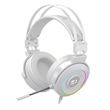Redragon Headset Gamer Lamia 2 Lunar White RGB USB Som Surround 7.1 Virtual com Suporte de Headset - Branco