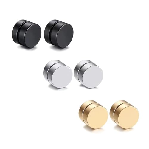 La Mejor Selección de Pendientes vidal vidal favoritos de las personas. 32 CHARIFIN Aretes clip on sin perforar Aretes acero quirurgico titanio Piercing oreja falsos mujer Aretes para hombre iman 3 Pares