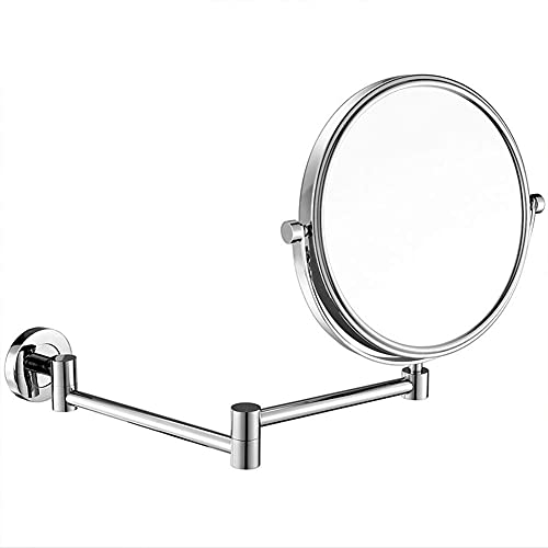 Miroir de Maquillage, Miroir de Salle de Bain Double Face Extensible pivotant 3X Miroir de beauté de Forme Ronde Pliant (Couleur : Noir, Taille : 8 Pouces) (Chrome 8 Pouces) It's So Kind of You