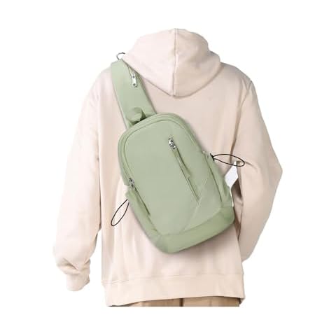 SEAFEW Sling Backpack bag for Men, Multipurpose Crossbody Shoulder Bag for Travel Hiking Daypack Green Cover