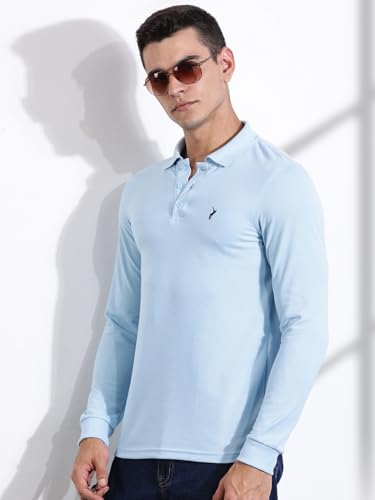 Image of Thomas Scott Men's | Solid | Full Sleeve | Regular Fit | Cotton Blend | Polo Collar | Casual Tshirt