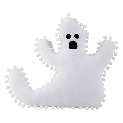 Image of OLINLIFE Cute Ghost Pillow, 16"x15" Inch Happy Ghost Shaped Throw Pillow Halloween Decorations Plush Pillow for Cotton Sofa Bed Cushion