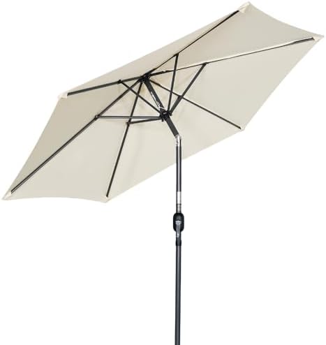 Angel Living Shanghai Sonnenschirm 250 Cm – Gartenschirm Mit Kurbel & Kippfunktion, UV-Schutz