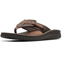 Clarks Collection Mens Wesley Sun Flip-Flop, Beeswax Leather, 12 Medium US