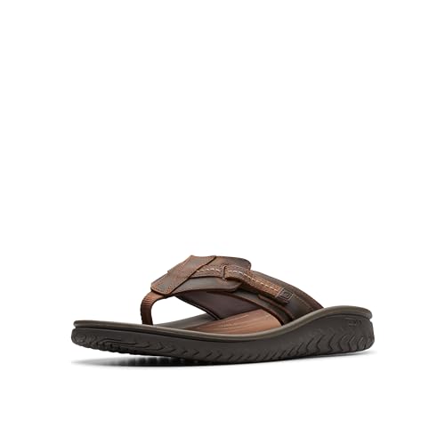 Clarks Collection Men's Wesley Sun Flip-Flop, Beeswax Leather, 10 Medium US by Clarks - Used condition - CA$64.77