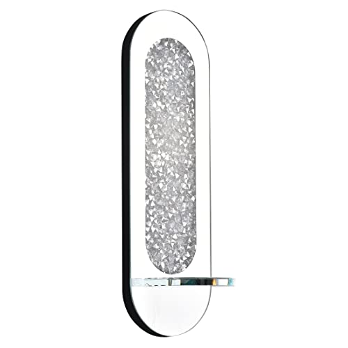 Azonsdop Crystal Crush Diamond Candle Sconces, Silver Mirrored Candle Holder Set Of 2, Wall Decorations For Living Room，Dining Room, Home Decor With Acrylic Diamond #TOP3