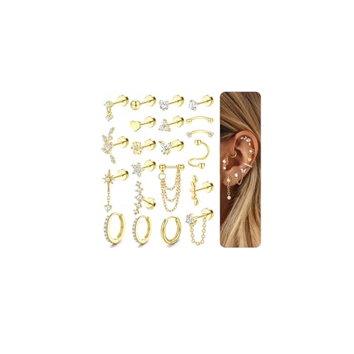Piercing Oreille Helix et Tragus FIOROYAL Parure de Boucles d'Oreilles pour le Quotidien