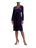 Lauren Ralph Lauren Empress Panne Velvet Joni Long Sleeve Day Dress Regal Plum Velvet 2