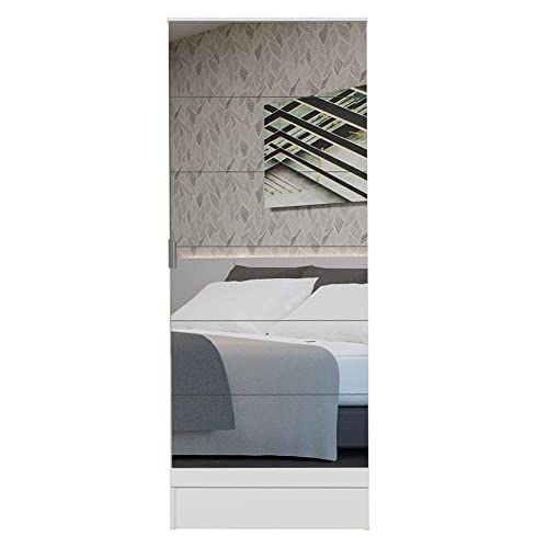 Sapateira Armário Multiúso Madesa Isis 1 Porta com Espelhos - Branco