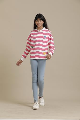 Image of Under Fourteen Only Girls Cotton Tops Collection - Round Neck, Crop Top, Full & Half Sleeve, Drop Shoulder, Ruffle Sleeve, Graphic Printed, Embroidered & Slub Knit Styles
