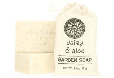 Greenwich Bay Set of 2 - DAISY ALOE Exfoliating Garden Shea & Cocoa Butter Soap 181g In Cloth Sack (6.4 oz each)
