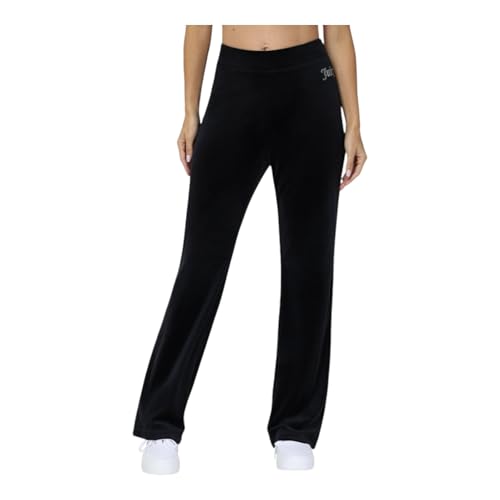 Juicy Couture Women's Bling Velour Track Pants (US, Alpha, Large, Regular, Regular, Black)