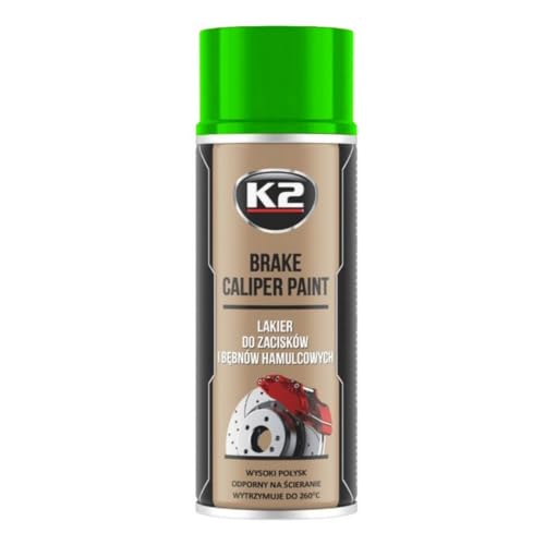 K2 Pintura para Pinzas de Freno Anticalórica Color Verde Alta Resistencia a Temperaturas hasta +260°C 400 ML (1)