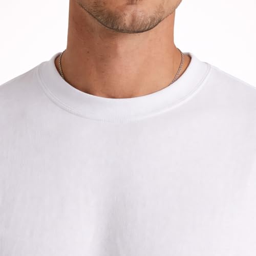 Image of Men's Oversized Round Neck Cotton T-Shirt for Men | Premium Soft Cotton Casual Loose Fit Half Sleeve Plain Tee Shirt