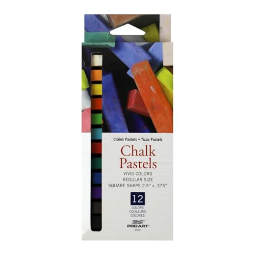 Pro Art Chalk Pastel Square Vivid Colors 12pc