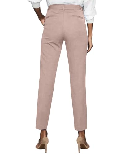 Womens Dress Pants High Stretch Straight Leg Black Pants for Work Business Casual with Pockets2