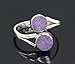 925 Sterling Silver Sugilite Gemstone Statement Ring Minimalist Style Round 2 Stone Handmade Jewelry – Reiki Healing Crystal Gift for Women (8 US)