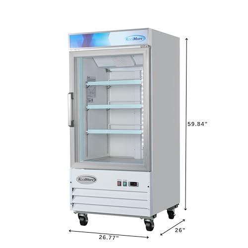Koolmore MDF-1GD-9C-WH 26 Inch Commercial One Glass Door Display Upright Freezer Merchandiser In White 9 Cu. Ft thumb #4