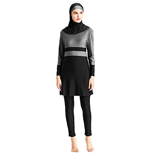 ShuoBeiter Modest Muslim Swimwear for Women Full Cover Swim Suit Hijab Sportswear Burkini Suit (S3, L)
