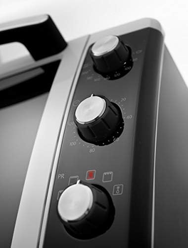 Delonghi EO 32752 كهربي مستقل 32 لتر 2200 وات أسود، فضي - فرن (صغير،  كهربائي، 80 – 220 درجة مئوية، مستقلة، أسود، فضي، دوار) : Amazon.ae: المطبخ