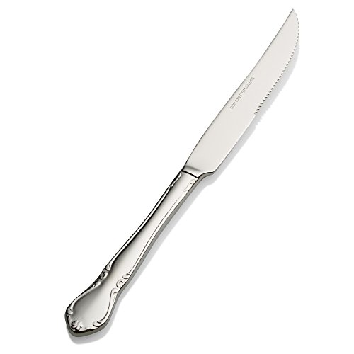 Bon Chef S1815 Stainless Steel 18/8 Queen Anne Solid Handle European Steak Knife, 9-15/16