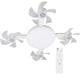 Stylebest Ceiling Fan Light, Remote Control 3 Speeds Fan with LED Light 3 Color Temperatures 2000lm E26 E27 Socket, for Bedroom Living Room Kitchen Garage