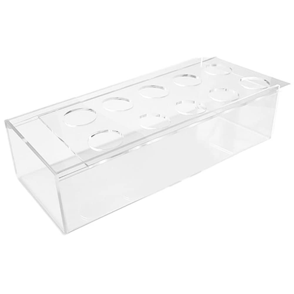 CTRLZS Clear Acrylic Flower Vase Rectangular Floral Centerpiece for Dining Table 9.8 Inch Long Rectangle Decorative Modern Vase