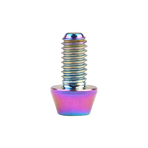 Image of Titanium Ti DIN912 M4 8 10 12 15 20mm Tapered Head Hex Bolts Bicycle Screws Pack of 6 (Multicolored, M4x10mm)