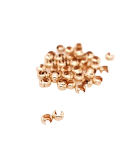50pcs 14/20 Yellow Gold-Filled Open Crimp Bead Covers, 3.2MM,by CRAFT WIRE2