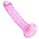 SXOVO Butt Plug Dildo Anal Plug Penis mit starker Base Sucker Strap On Harness Umschnall Dildos für Anfänger Soft Easy Bend TPR (Riemen nicht im Lieferumfang enthalten) (rosa)