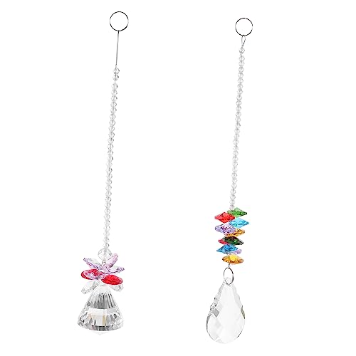 Kisangel 1 Juego Colgante De Cristal Decoraciones Colgantes Lámparas Colgantes Lámparas Decorativas Colgantes Adornos De Cortina De Cuentas Colgantes De Cristal Decorativos 2 Piezas