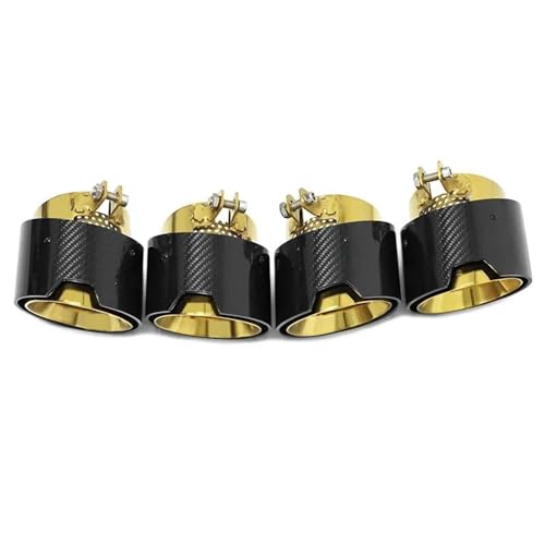 Tuyau d'échappement 4 sorties look carbone jaune pour BMW M2 M3 M4