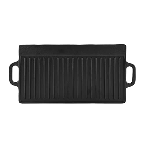 Plaque de cuisson fonte double face plancha gril antiadhésif rectangulaire - 2