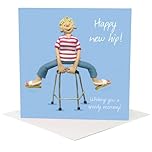 Holy Mackerel female happy new hip card for her (get well soon) - designed by artist Erica Sturla - 15cm square and blank inside for your message - made in the UK