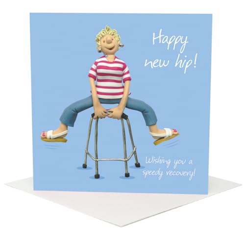 Holy Mackerel female happy new hip card for her (get well soon) - designed by artist Erica Sturla - 15cm square and blank inside for your message - made in the UK