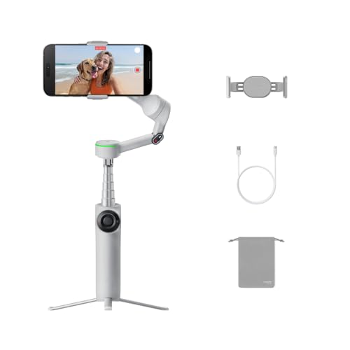 Image of Insta360 Flow 2 Pro Grey - AI Tracking Phone Gimbal, 200+ App Tracking with DockKit, Multi-Person Tracking, 360º Pan Tracking, Built-in Tripod /Selfie Stick, iPhone /Android Portable Stabilizer