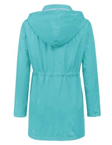 Image of LOMON Raincoat Women Waterproof Long Hooded Trench Coats Lined Windbreaker Travel Jacket S-XXL