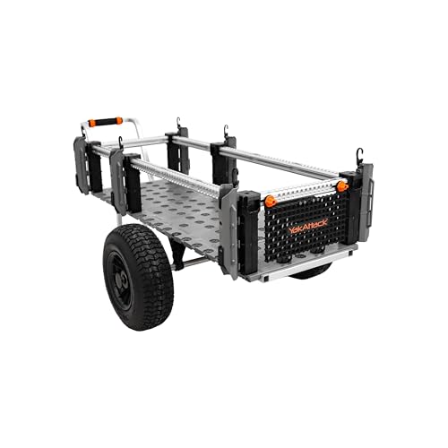 YakAttack SandRig Beach Wagon with Big Wheels for Sand - 16” Rubber Tires | 20” x 54” Heavy-Duty Fishing Cart | All-Terrain Sand Wagon for Beach | High-Capacity Pull Cart for Fishing Gear