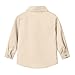 Boy Dress Shirt Boys Girls Formal Ceremony Graduation Dressy Shirts with Tie Long Sleeve Kids School Uniform Shirt Wrinkle-Free Solid Beige