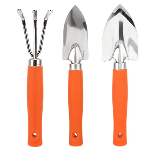 Mokylor Set di Attrezzi da Giardino per Donne, 3 Attrezzi per Piante Grasse Mini Attrezzi da Giardino Kit di Attrezzi da Giardinaggio in Acciaio Inox Spatola a Mano Vanga Pala Coltivatore Rastrello a