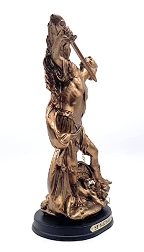 Estatua de San Miguel Arcángel Resina Bronce 8.5 in miniatura 5