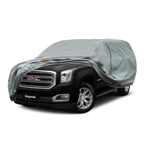 Image of Kayme Heavy Duty SUV Car Cover Custom Fit GMC Envoy XL XUV LWB Waterproof All Weather for Automobiles, Full Exterior Covers Sun Rain UV Protection.（Deliver About 3-10 Days）