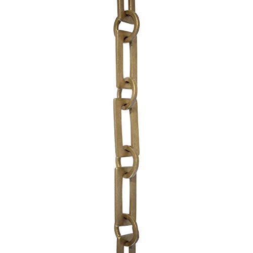 Image of RCH Hardware CH-12-AB-3 Decorative Solid Chain for Hanging Chandeliers and Pendant Lighting-Rectangular and Circular Design Unwelded Links (3 ft /1 Yard) (Antique Brass)