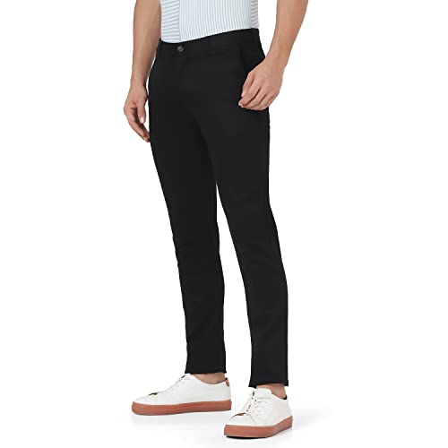Image of blackberrys Solid Polyester Cotton Slim Fit Mens Work Wear Trousers