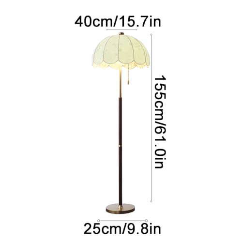 Lámpara de madera sólida para sala de estar con pantalla de tela e interruptor de cordón 3