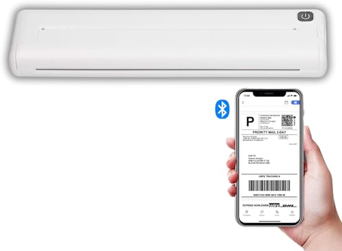 Stampante Termica Portatile A4, Stampante Termica Bluetooth per Viaggi, Supporta 90 Fogli di Carta Letter e A4, Compatibile con Telefoni e Laptop Android e IOS per Ufficio Mobile
