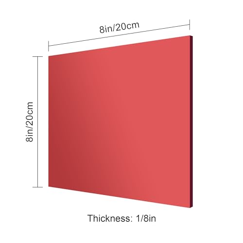 Image of 8x8 Inches Deep Red Mirror Acrylic Sheet - 2 Pcs Reflective Acrylic Panel for DIY Crafts, Home Decor & More (20x20 cm)