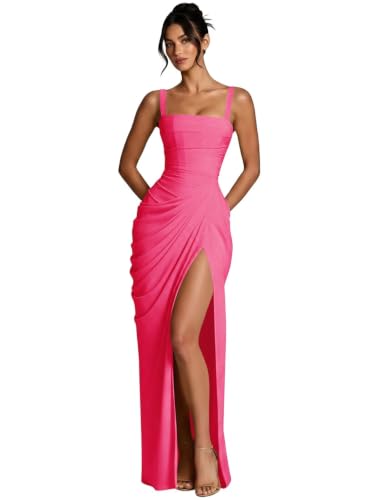 Jamiland Chiffon Mermaid Corset Bridesmaid Dresses 2026 Hot Pink US16